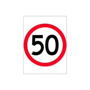 600x800mm - Class 1 - Aluminium - 50 km Speed Restriction in Roundel