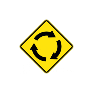 750x750mm - Aluminium - Class 1 Reflective - Roundabout Ahead