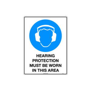 450x300mm - Poly - Hearing Protection Must be Worn in This Area