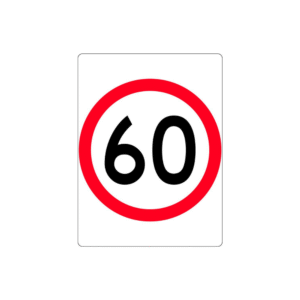 600x800mm- Class 1 - Aluminium - 60 km Speed Restriction in Roundel
