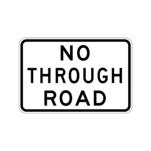 900x600mm - Aluminium - Class 1 Reflective - No Through Road