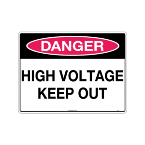 600x400mm - Poly - Danger High Voltage Keep Out
