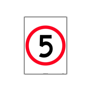 600x400mm - Metal - 5 km Speed Restriction in Roundel