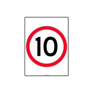 300x225mm - Metal - 10 km Speed Restriction in Roundel