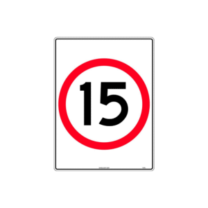 300x225mm - Metal - 15 km Speed Restriction in Roundel