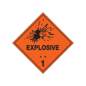 100x100mm - Self Adhesive - Roll of 250 - Explosive 1