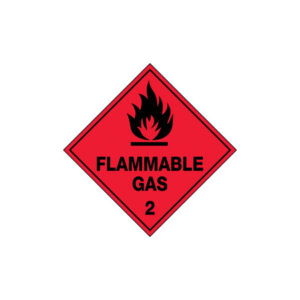 100x100mm - Self Adhesive - Roll of 250 - Flammable Gas 2