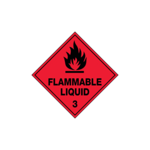 100x100mm - Self Adhesive - Roll of 250 - Flammable Liquid 3
