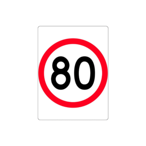 900x1200mm- Class 1 - Aluminium - 80 km Speed Restriction in Roundel