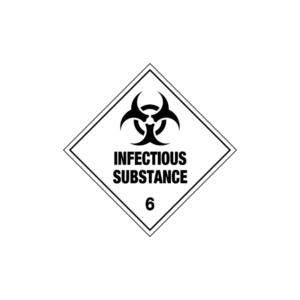 100x100mm - Self Adhesive - Roll of 250 - Infectious Substance 6