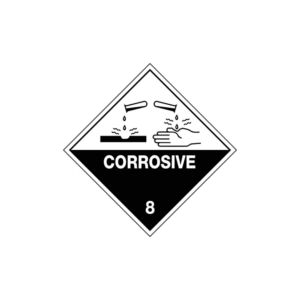 100x100mm - Self Adhesive - Roll of 250 - Corrosive 8