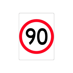 600x800mm- Class 1 - Aluminium - 90 km Speed Restriction in Roundel