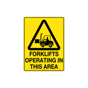300x225mm - Metal - Forklifts Operating in This Area
