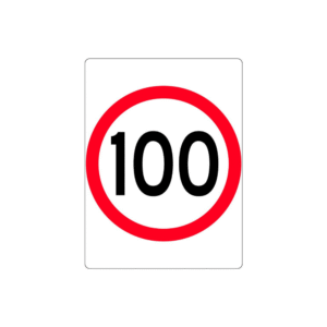 900x1200mm- Class 1 - Aluminium - 100 km Speed Restriction in Roundel