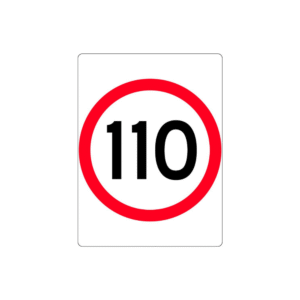 1200x1600mm- Class 1 - Aluminium - 110 km Speed Restriction in Roundel