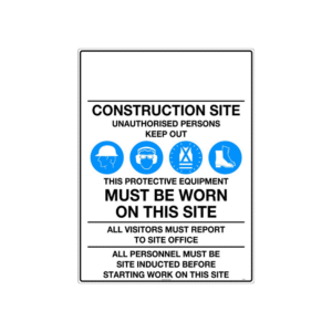 1200x800mm - Corflute - Construction Site Safety Requirements (Blank Logo)